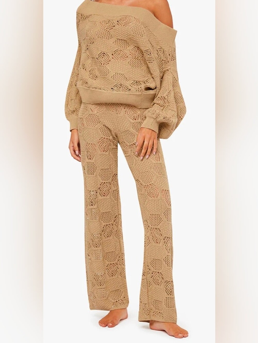 WeWoreWhat Geo Crochet Wide-Leg Pants - Picture 2 of 6
